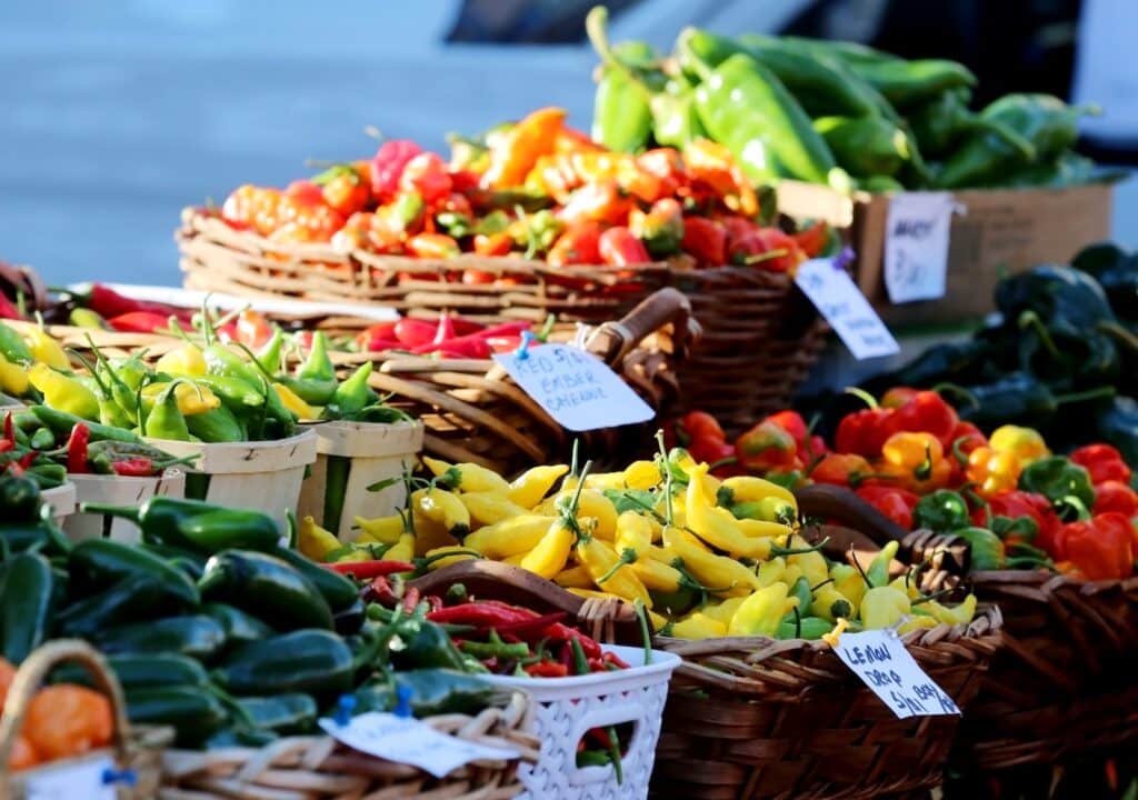 A scene from the Dane County Farmers Market This Spring with fresh produce